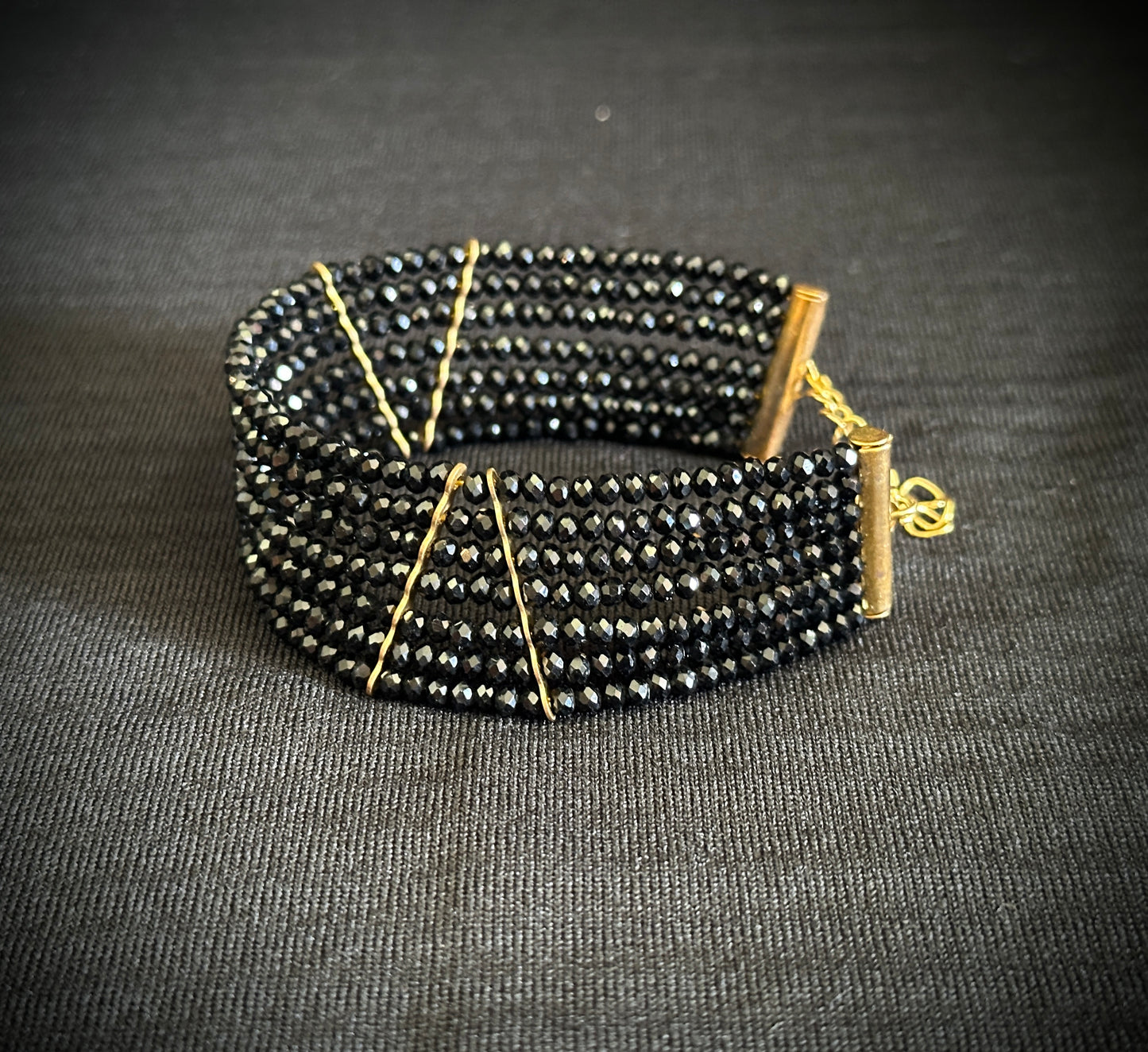 Black and Gold 7-strand SUMAK bracelet