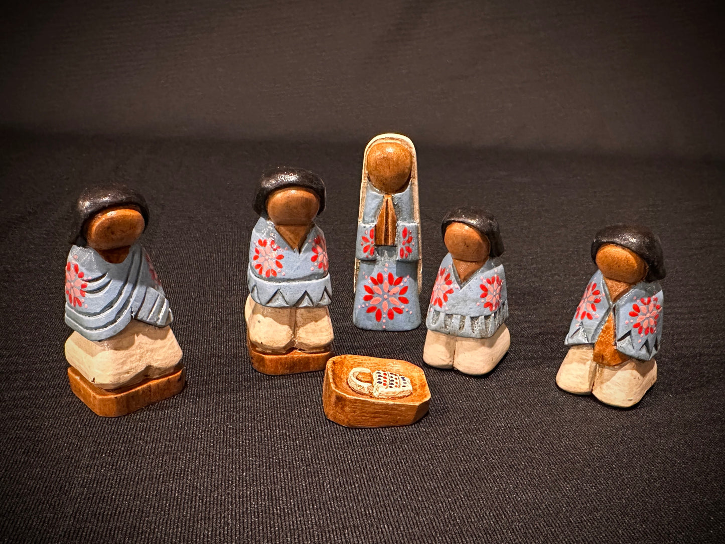 Blue and Red 6-piece Nativity