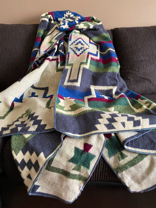 Alpaca Geometric and Cross shaped Blanket