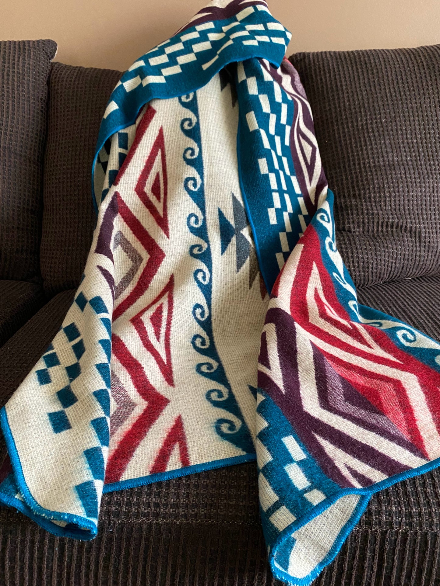 Red, white and blue alpaca blanket