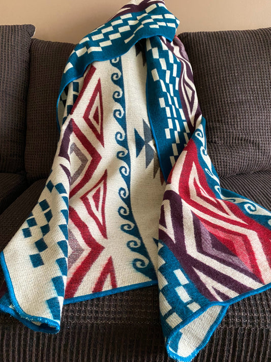 Red, white and blue alpaca blanket