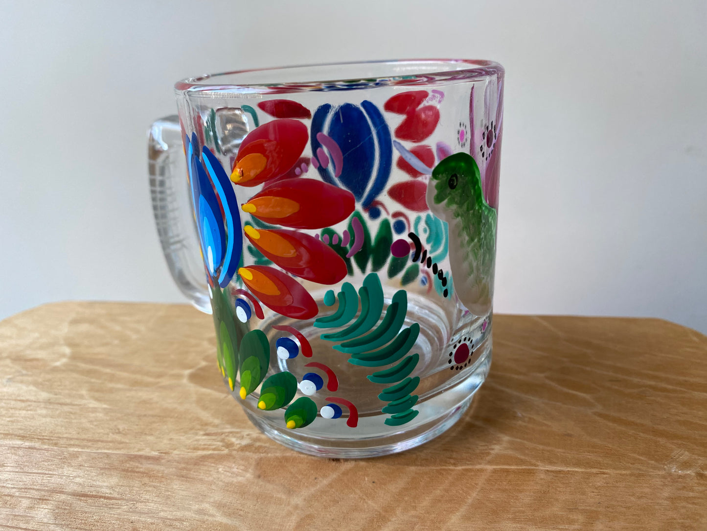 Hand painted Glass mug