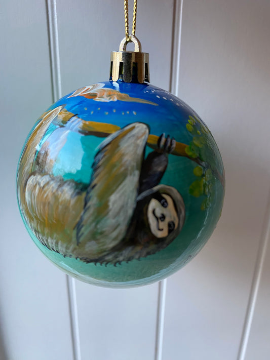 Hand painted Sloth Ornament