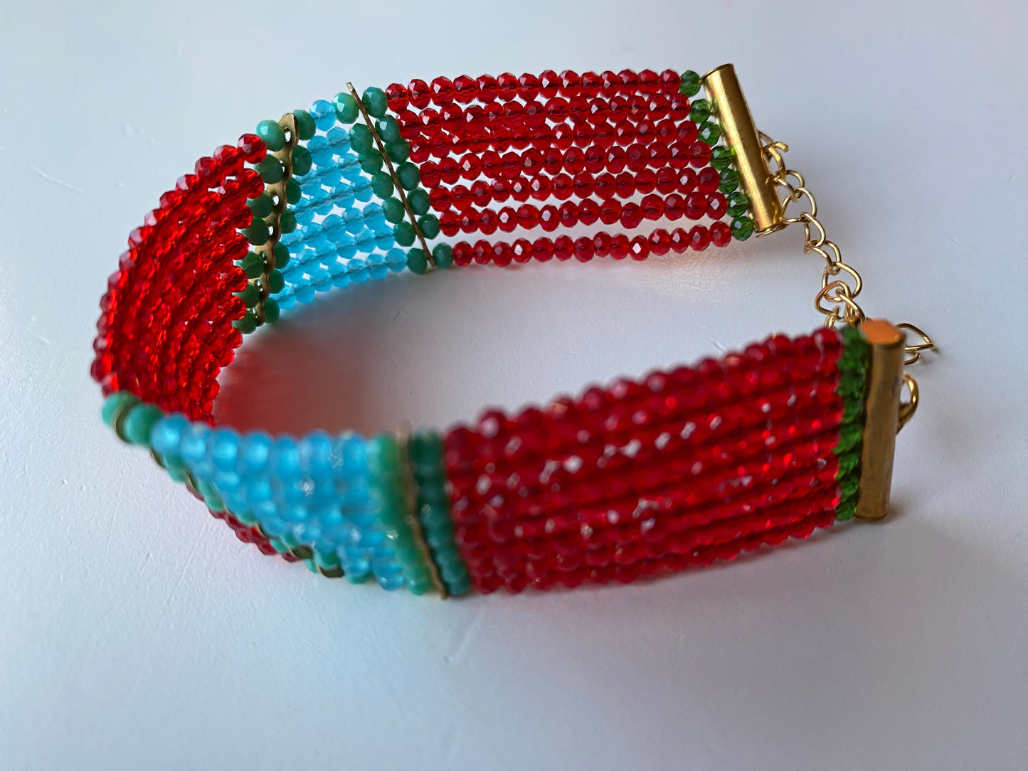 Red, green and blue SUMAK bracelet