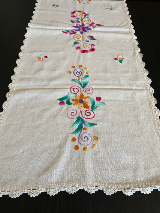 Hand-Embroidered Table Runner