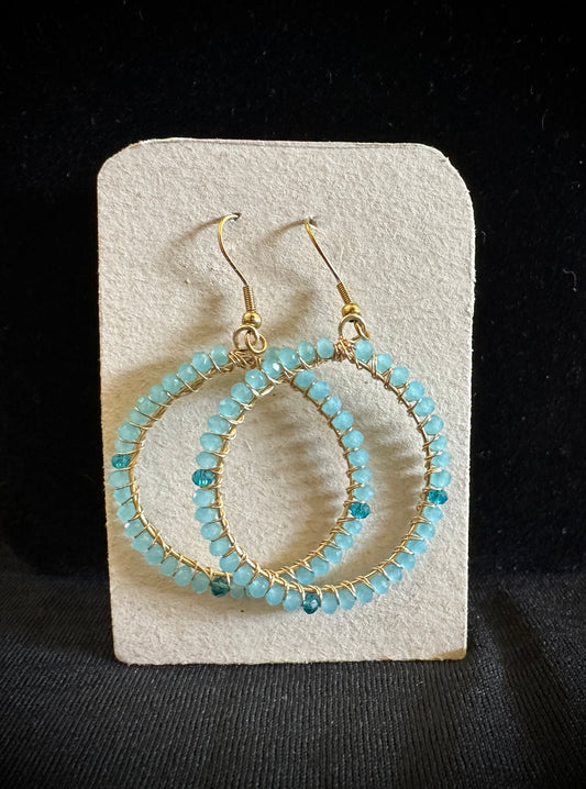 Light blue and turquoise SUMAK Earrings-Round