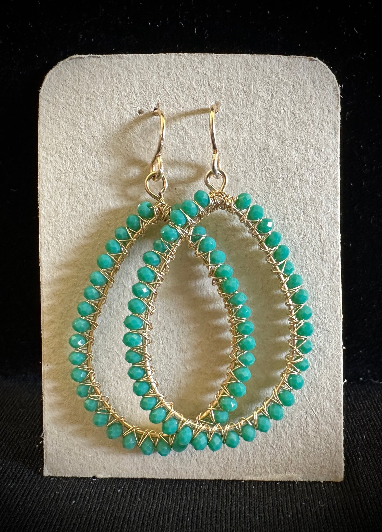 Tear drop shaped Turquoise SUMAK Earrings