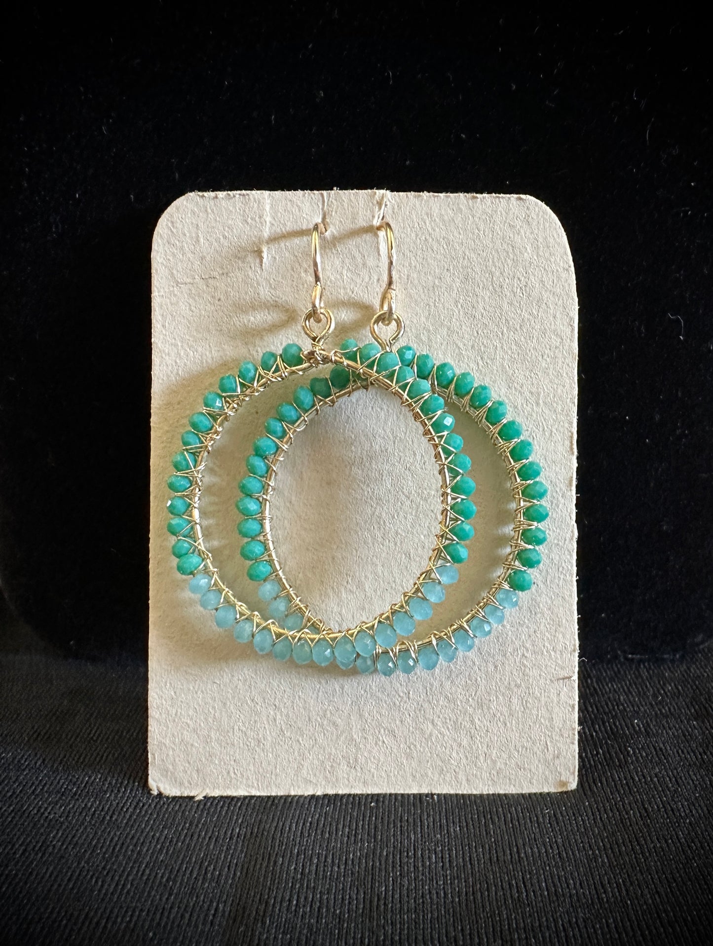 Large turquoise round SUMAK Earrings